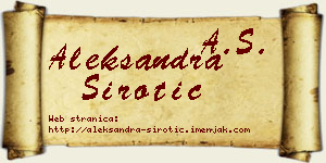 Aleksandra Sirotić vizit kartica